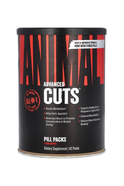 Supplement Cuts All-in-1 Thermogenic Fat Burner - 25-Ingredient Cutting Stack with Removable Stim Pill, for Men & Women Athletes 42 Pill Packs