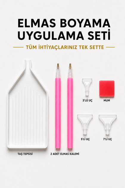 5D Diamond Painting Çoklu Uygulama Seti