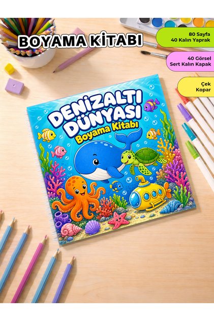 Underwater World Coloring Book – 21X20 cm I 40 Visuals I for Children and Adults