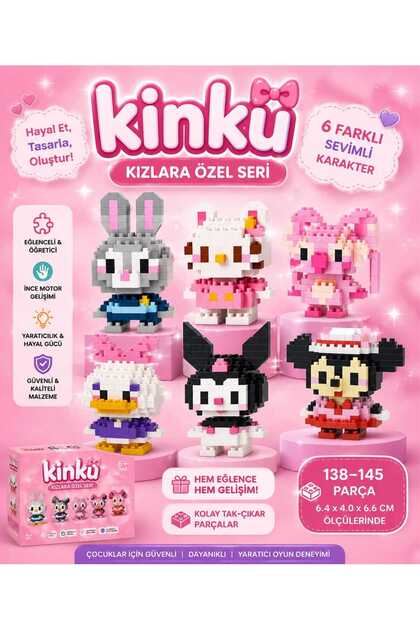 Kutulu Block-Puzzle-Yapboz-3d Zeka Geliştiren-Mini Sevimli Figürler Minyatür Kızlar Için Özel Seri