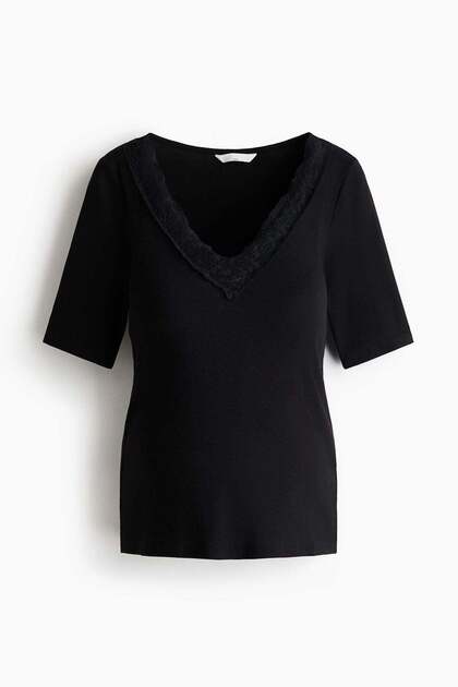 MAMA Ribbed V-neck top