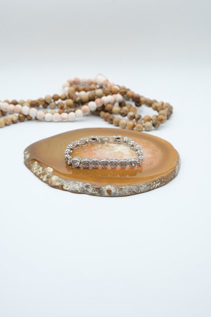 Coer Silver Color Zircon Bracelet