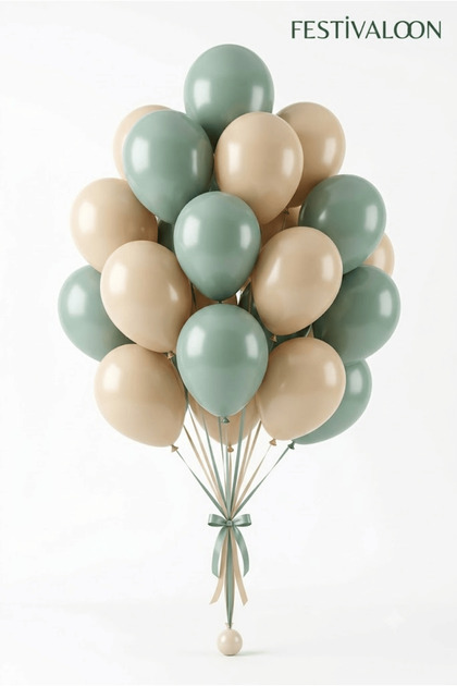 Set of 20 Eucalyptus Sea Sand Balloons 11 Inch Birthday Party Decoration