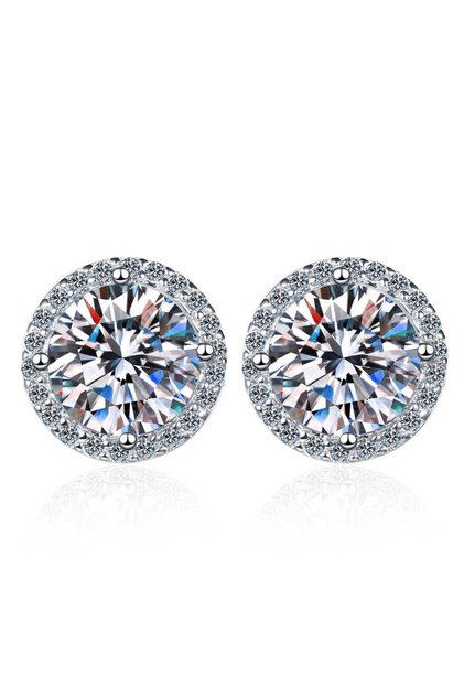 1CT and 1CT SG 925 Sterling Silver 0.5/1/5 Carat Moissanite Round Earrings Zircon Moissanite Jewelry