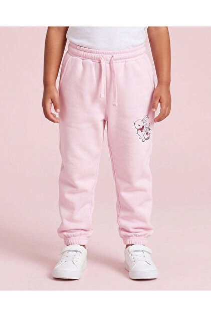 Girls Pink Printed Active Pants