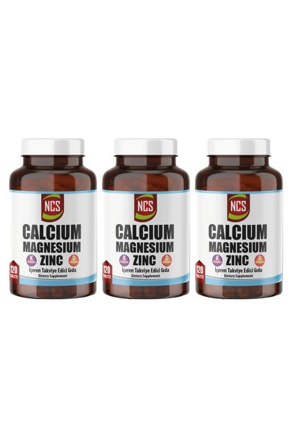 Calcium Magnesium Zinc Vitamin D & K 120 Tablets 3 Pieces
