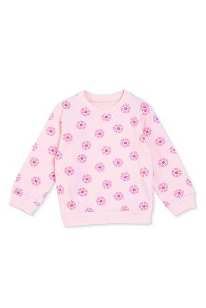 HelloBaby Kız Bebek Sweatshirt Çiçek Baskılı Bisiklet Yaka Long Sleeve