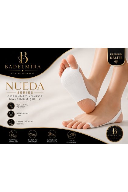 Nueda Series Invisible Socks White Silicone Grip Socks | Non-Slip Flip Flop Pad | 2026 Summer Fashion Shoe Accessory