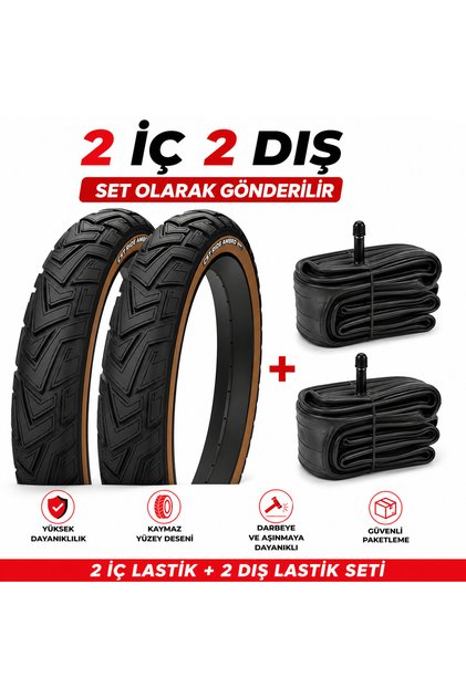 CST RİDE AMBRO FAT 20x4.0 2 İç 2 Dış Lastik Seti Amber yanak Fat Bike Lastik 20x4.0