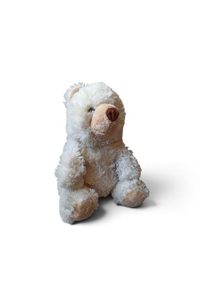 Vintage 27 cm Cute Plush Teddy Bear - Soft Textured Ecru Polar Bear Sleeping Companion