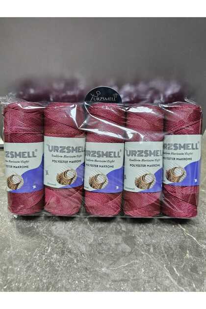 Polyester Macrame 500Gr, 5-Pack (100Gr-140Mt Each) No. 3. 2mm Supla, Bag and Accessory Thread 113 Claret Red