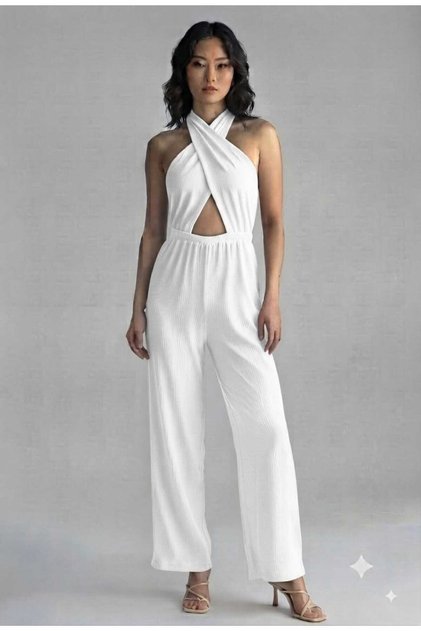 Women's Mykonos Cross-Neck Wide-Leg Pants Dress