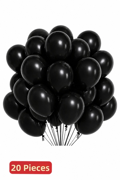 20 Black Balloons | Pastel Black Balloon | Party Balloon | Birthday Decoration Balloon