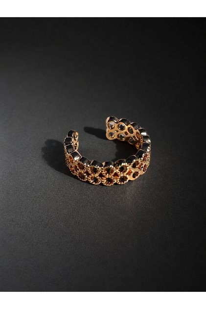 Bym414 Gold Hasır Kıkırdak Küpe Çelik Sıkıştırmalı Kararmaz Model