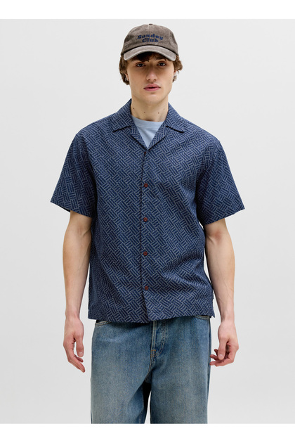 lemohoney03　0916 Jack & Jones Lacivert Erkek Regular Fit Gömlek 12291956