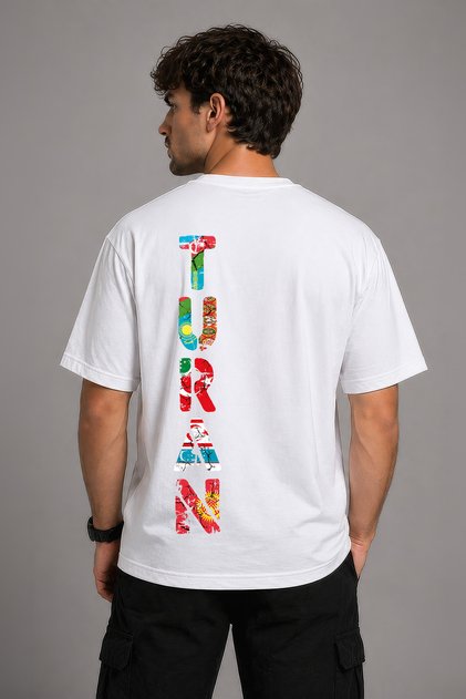Comfortable Fit Cotton T-Shirt with Turkish & Turan Design