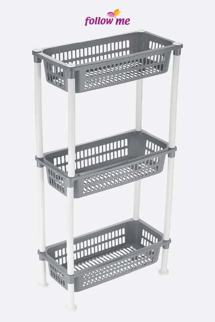 Slim Organizer 3'lü Raf Beyaz-Gri