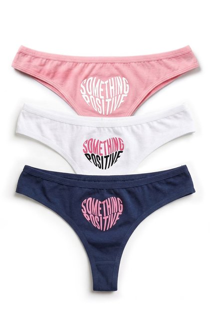 Women's 3-Piece Cotton Panties Printed Brazilian Comfort-Focused Design (4217-3)