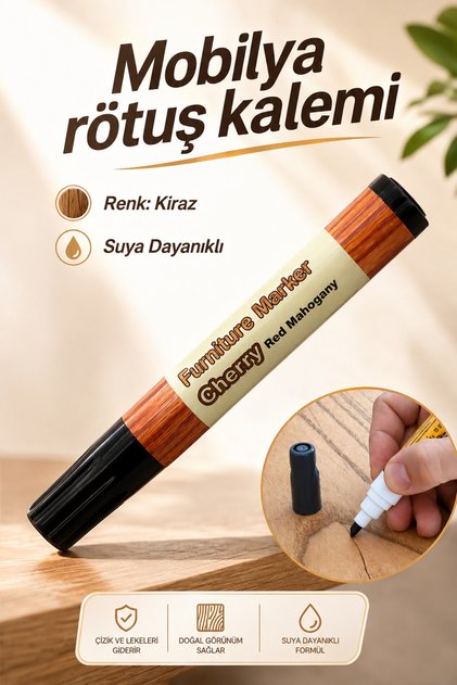 Furniture Touch-Up Pen Wooden Table Coffee Table Cabinet Pen Scratch Remover Crack Touch-Up Concealer Cherry Color