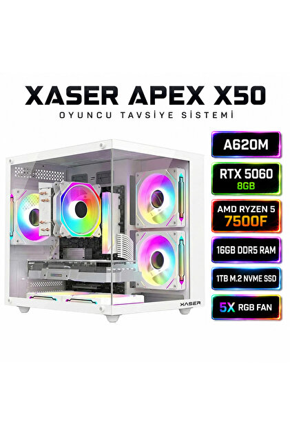 Xaser Apex x50 Ryzen 5 7500F-A620M-K/ASUS RTX 5060 DUAL /1TB M.2