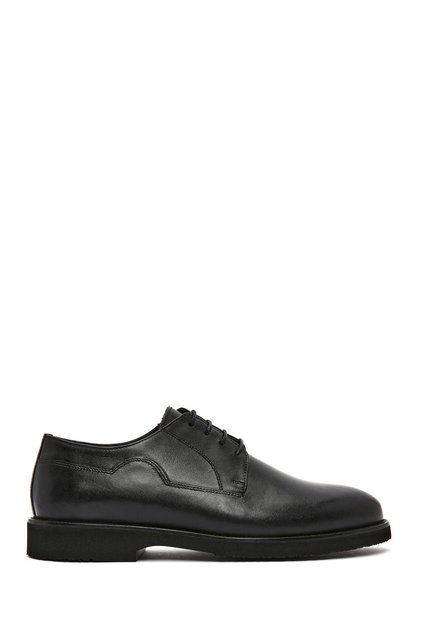 Men's Black Lace-Up Leather Casual Shoes 26Sfd704418