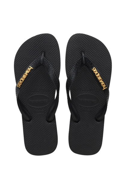 Top Black Metal Logo Women's Slippers
