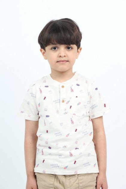 Boys' Patterned Half-Sleeve T-Shirt