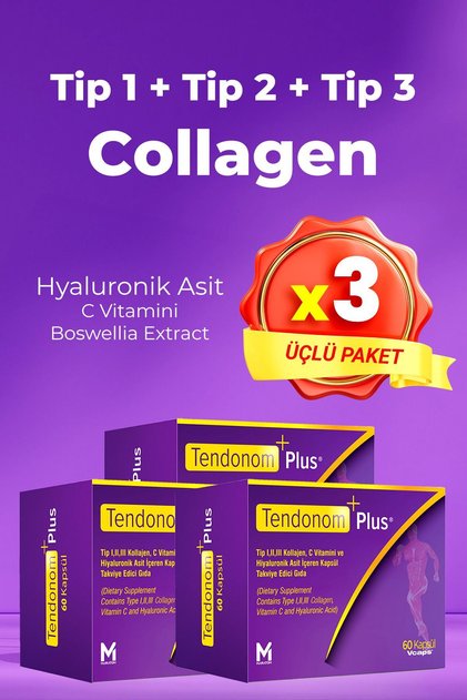 Tip 1-2-3 Kollajen + Hiyalüronik Asit 60 Kapsül x 3 Adet