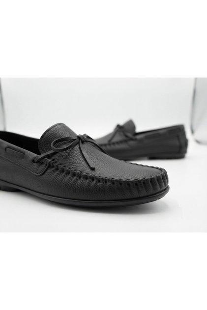Gr0488 Genuine Soft Leather Small Large Size Bowknot Flexible Daily Black Loafer Ballet Shoes