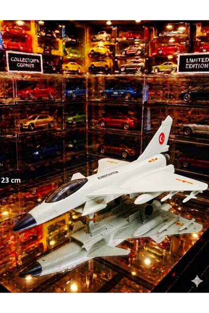 Metal Uçak Füze 5.Nesil Model Eurofıghter Savaş Uçağı Koleksiyon 23cm Çekbırak Işıklı Sesli Jet Uçağı