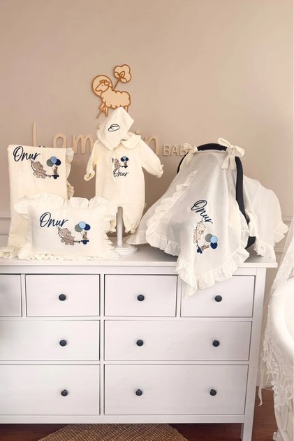 Baby Müslin Kişiye Özel Bebek Hastane Çıkış Seti