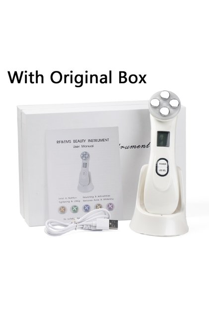 White with Box Face Lifting Machine EMS Micro-current Facial Skin Firm Massager LED Photon Rejuvenat