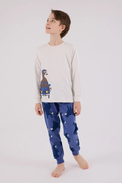2-8 Years Safari Bird Boy's Suit-Latte
