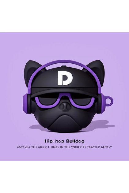 For AirPods Pro 3 Purple BullDog 3D Chocolate Cookies Bread Case For AirPods 1 2 3 4 5 Pro Cartoon C