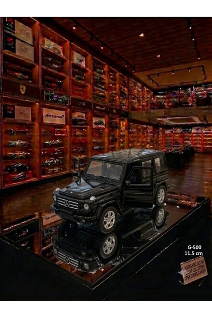 Mercedes Benz G500 V8 Kasa Model Jip 11.5cm Dıecast Koleksiyon Orjnal Metal Araba Kapıları Açılır Metalic Black G65 Model