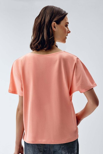 Women's batwing sleeve 100% cotton t-shirt - pink