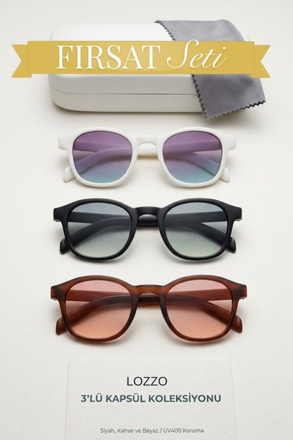 3-Piece Opportunity Set Uv400 Colorful Women's Oval Sunglasses 23001Set