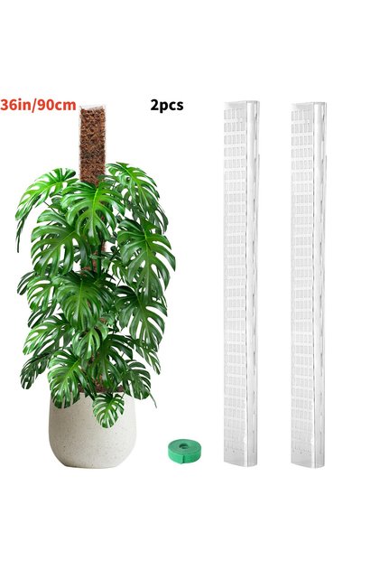 36in-90cm-2pack 24/36/48Inch Climbing Plant Water Moss Column Indoor Plastic Moss Pole for Sphagnum