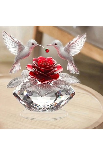 A Rose And White Bird Desktop Decoration Ideal for Living Rooms Home Decor And Graduation Gifts