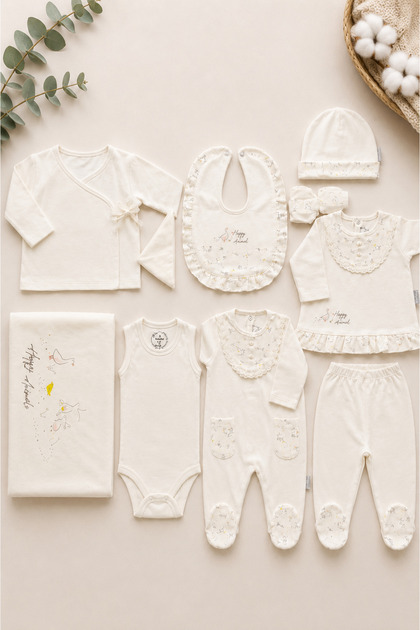 Animal Patterned Baby Girl Hospital Release Set of 10 with Gift Box 15326