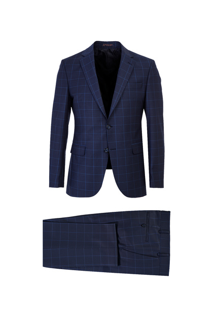7 Drop Slim Fit Slim-Fit Wool Check Suit