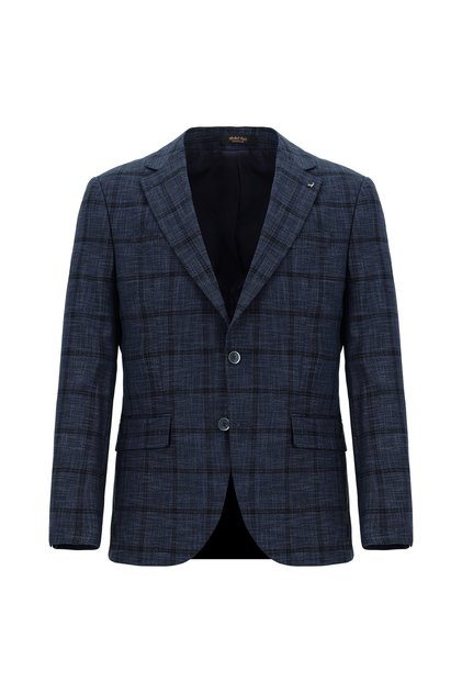 4 Drop Relaxed Fit Comfortable Cut Plaid Jacket