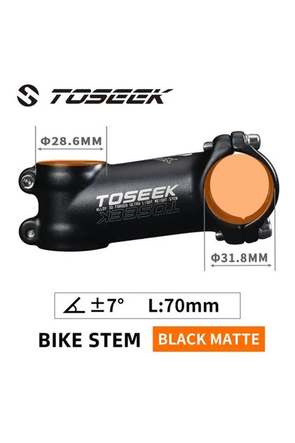 7degree-70MM TOSEEK ST002 MTB Stem 7 Degree Bike Handlebar Stem Ultralight Road Mountain Bicycle Pow