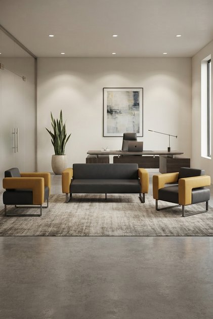 Ofis Büro Koltuk Kanepe Bekleme Grubu 3+1+1