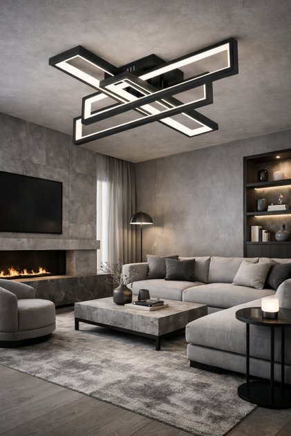 Lustră LED Modernă 192W Lumină Reglabilă 3000K–6500K cu Telecomanda - Larisen