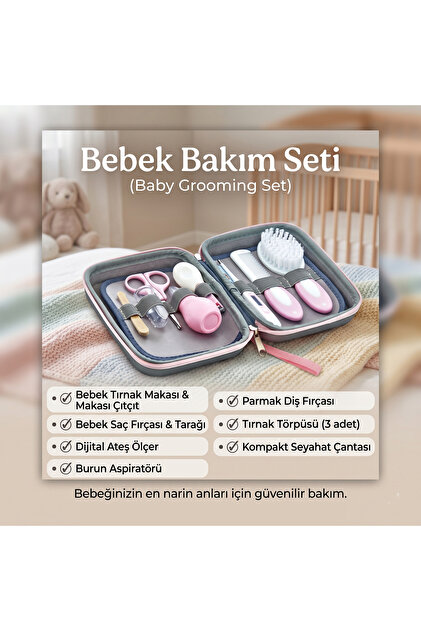 Transformacion PEMBE 9 Parça Bebek Bakım Seti, Yenidoğan Hediye