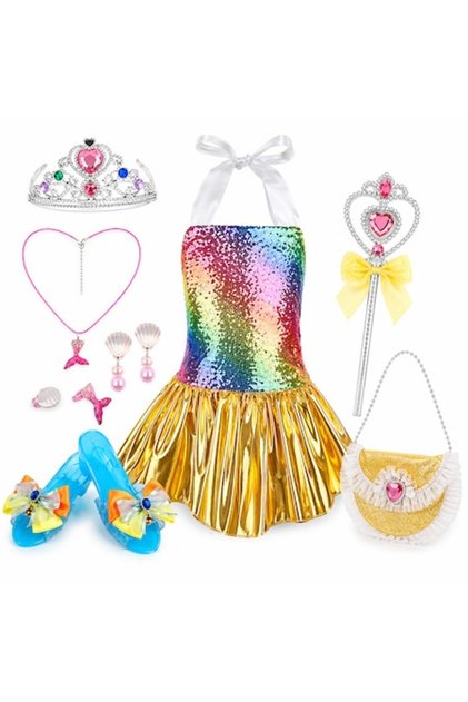 Set Costum Printesa pentru Fetite MagicParty, 3 Ani+, Rainbow