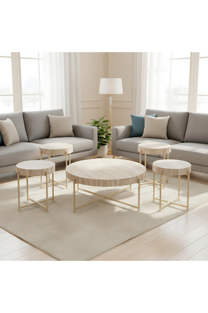 Modern Design Luxury Style Round Coffee Table Sets