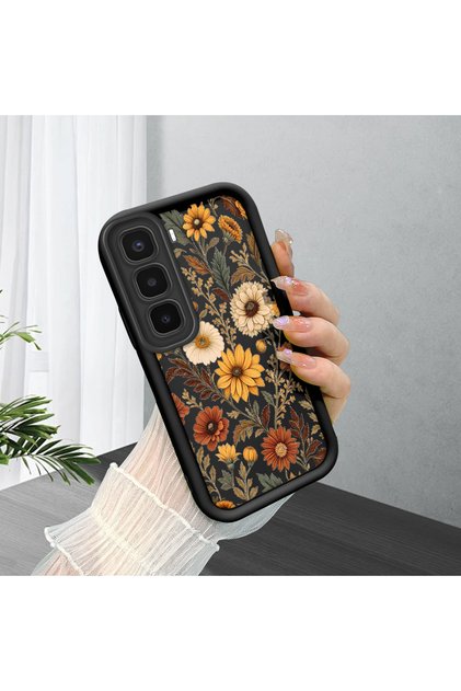 Infinix Hot 60 Pro Plus Compatible Black Silicone Case with Shockproof Camera Protection