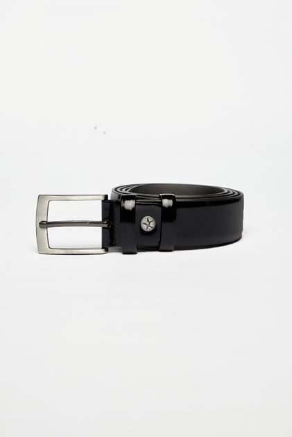 Men's Black Classic Patent Leather Belt